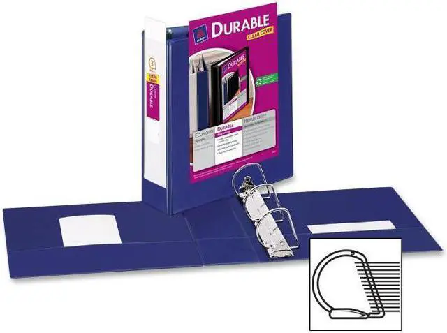Alt view image 6 of 20 - Avery Durable View Binder w/Slant Rings 11 x 8 1/2 3" Cap Blue 17044