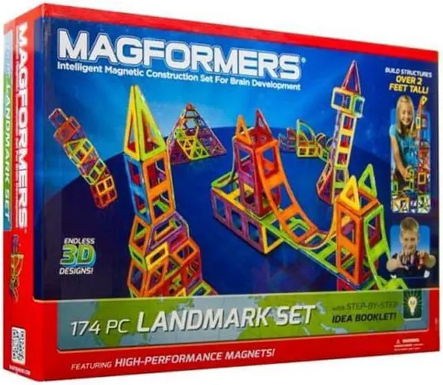 Alt view image 7 of 10 - Magformers Construction 174 Piece Landmark Build Set