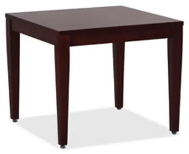 Alt view image 3 of 10 - Lorell Wood Corner Table 23-3/5"x23-3/5"x20" Mahogany 59543