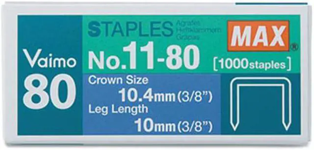 Alt view image 2 of 9 - Heavy-Duty Flat-Clinch Staples for Max HD-11UFL 3/8" Leg Length 1000/Box