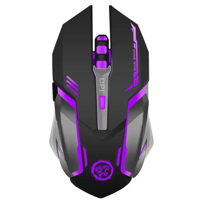 Alt view image 2 of 6 - Rechargeable Wireless Gaming Mouse 7-color Backlight Breath Comfort Gamer Mice for Computer Desktop Laptop NoteBook PC-white