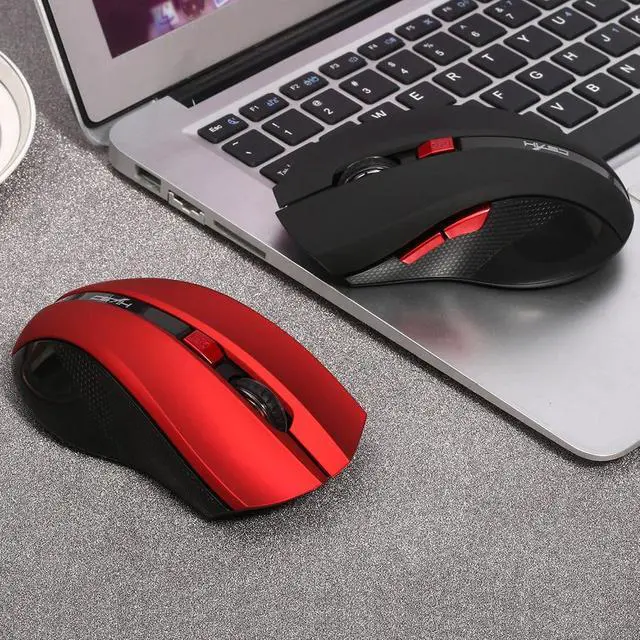 Alt view image 5 of 5 - Ergonomic Optical Office 2.4G Wireless Gaming Mouse Mice Adjustable 2400 DPI with 6 Buttons for Laptop PC Notebook Computer