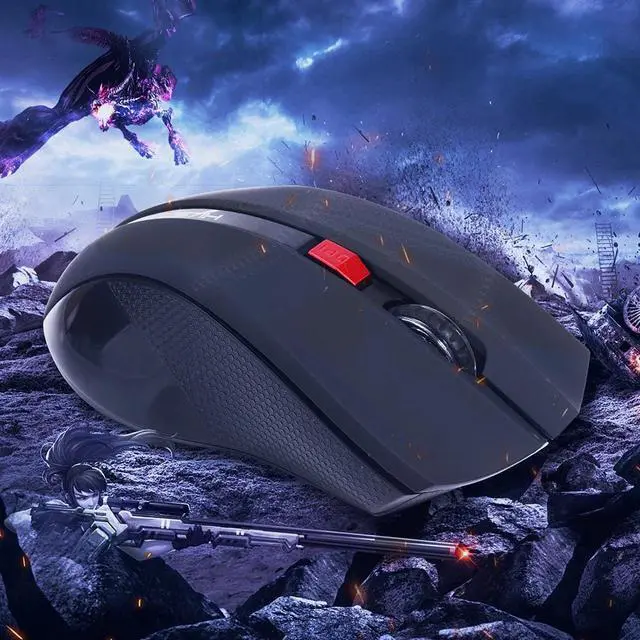 Alt view image 3 of 5 - Ergonomic Optical Office 2.4G Wireless Gaming Mouse Mice Adjustable 2400 DPI with 6 Buttons for Laptop PC Notebook Computer