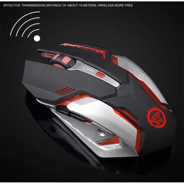 Alt view image 5 of 6 - Rechargeable Wireless Gaming Mouse 7-color Backlight Breath Comfort Gamer Mice for Computer Desktop Laptop NoteBook PC-white