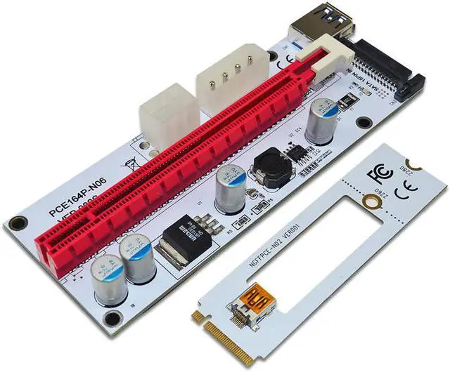 Alt view image 3 of 5 - NGFF to PCI-E X16 Slot Transfer Card Mining Riser with sata 6pin 4pin molex Riser card raiser for Bitcoin mining