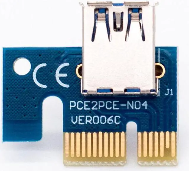 Alt view image 4 of 5 - Blue 60cm PCI-E extender PCI Express Riser Card 1x to 16x USB 3.0 SATA to 4Pin IDE Molex Power for BTC Mining Miner