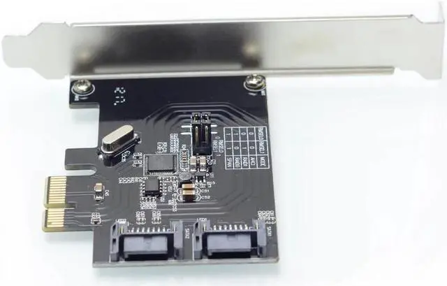 Alt view image 3 of 6 - 2 Port SATA 6Gbps PCI Express Controller Card RAID 0 RAID1 PCI-e to SATA 3.0 SSD Riser Low Profile Bracket ASM1061