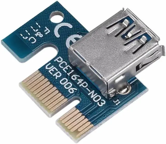 Alt view image 4 of 6 - 5pcs USB3.0 PCI-E Powered Express 1x to 16x Extender Riser Card Adapter SATA to 6Pin Power Cable Molex Power for BTC Miner