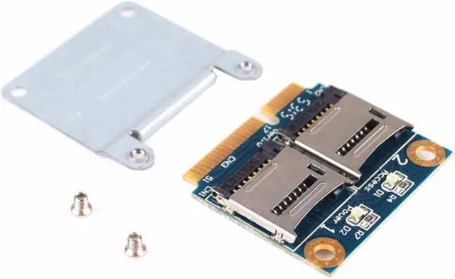 Alt view image 4 of 6 - Dual TF Micro SD Card to Mini PCI-E Express + half Bracket Memory Reader Adapter