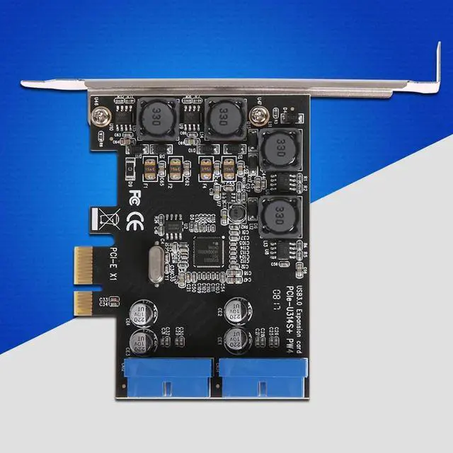 Alt view image 2 of 6 - PCI-E PCIE PCI Express X1 Expansion Card 5Gb/s Superspeed USB3.0 19PIN Interface Adapter Card 120X90X22mm