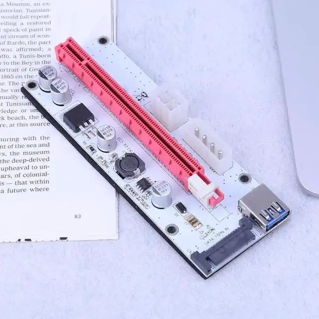Alt view image 3 of 6 - Amify Pci-e Extender Pci Express Riser Card 1x To 16x 60cm Usb 3.0 Cable Sata 6pin 4pin Molex Power For Btc Miner Mining
