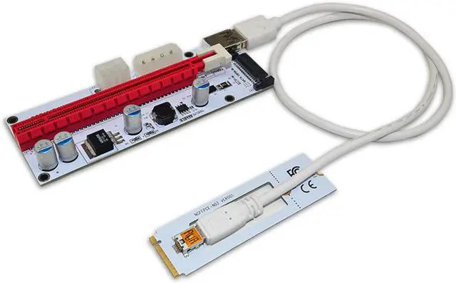 Alt view image 5 of 5 - NGFF to PCI-E X16 Slot Transfer Card Mining Riser with sata 6pin 4pin molex Riser card raiser for Bitcoin mining