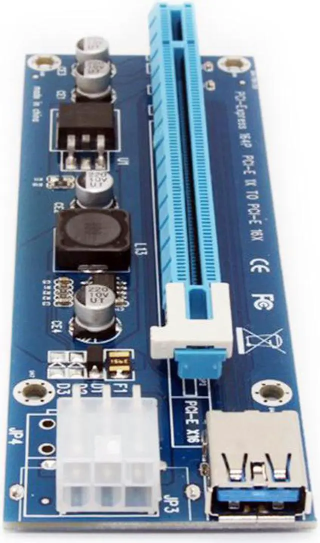Alt view image 2 of 6 - VER007 PCI-E Express USB 3.0 1x to 16x Extender Riser Card Adapter SATA Power Cable WK06