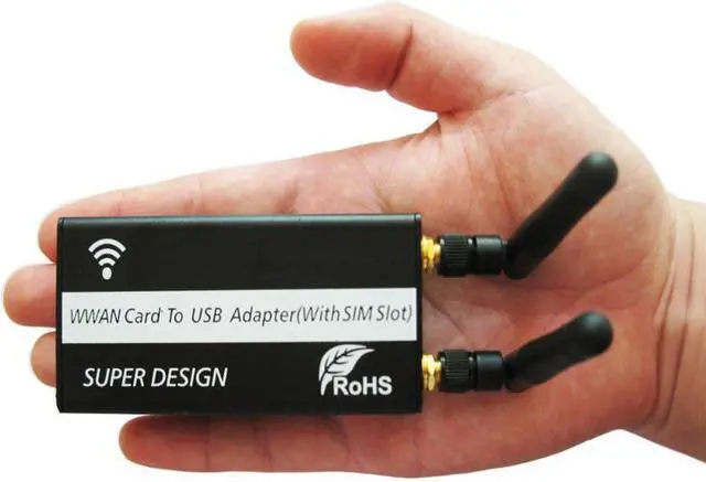 Alt view image 5 of 6 - PCI-E Mini PCI-Express to USB Adapter with SIM Card Slot for WWAN/LTE Module with USB Cable and Antennas 1 Set Black