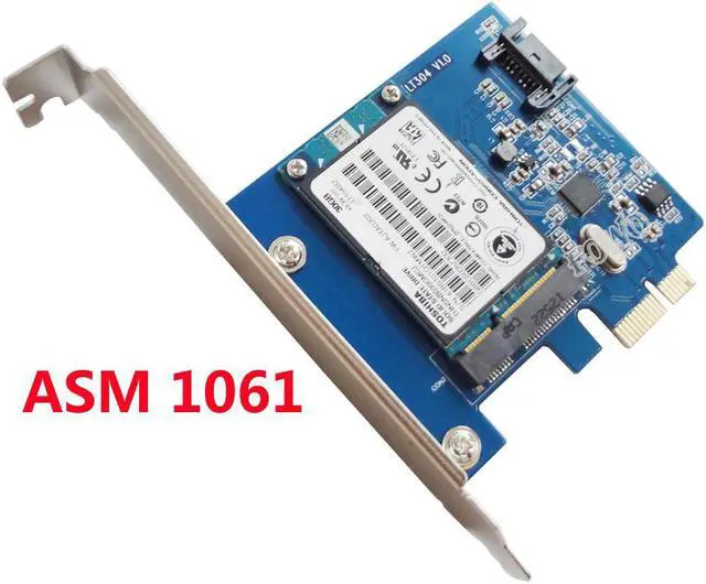 Alt view image 3 of 6 - Desktop Internal SATA 6Gbps mini-SATA Combo Extender Adapter PCI-e 1x to SATA 3.0 mSATA SSD Card