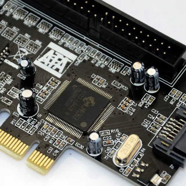 Alt view image 5 of 6 - PCI-e PCIE PCI express to IDE SATA2.0 eSATA Combo Controller Card 1Port IDE + 1port SATA + 1port eSATA RAID Card JMB363 Chip