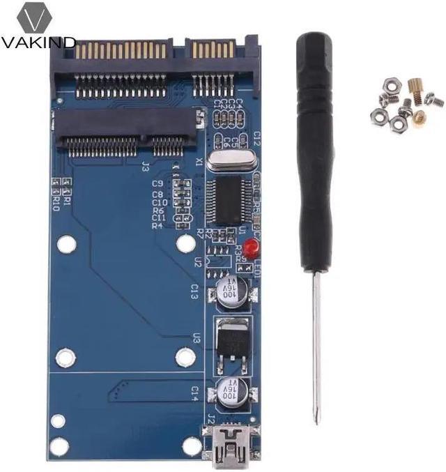 Main image of Mini USB Port 1.8" PCI-E Pci Express/mSATA SSD to 2.5" 7+15 Pin SATA Adapter Card 22Pin HDD Hard Disk Driver Converter