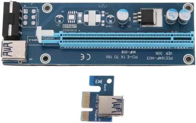 Main image of 60cm PCI-E 1x to 16x Mining Machine Extender Riser Adapter with USB 3.0 Cable 15Pin to 4Pin IDE molex power Cable for BTC
