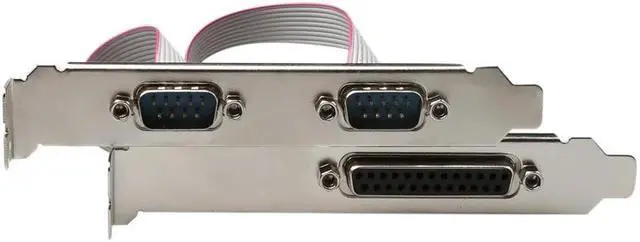 Alt view image 3 of 3 - 2 RS232 RS-232 Serial Port COM & DB25 Printer Parallel Port LPT to PCI-E PCI Express Card Adapter Converter WCH382L
