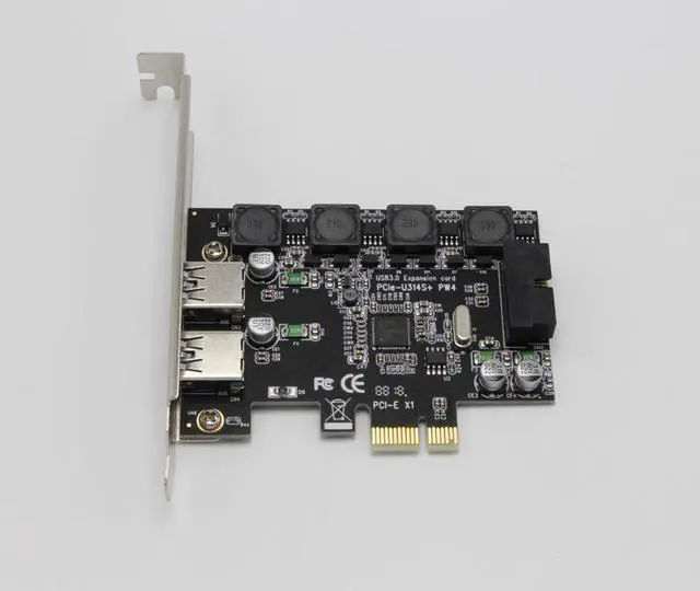 Alt view image 2 of 6 - Amify PCI-e X1 to 4 Port USB 3.0 Card (2 External Port + 19pin Header 2 Internal Port)