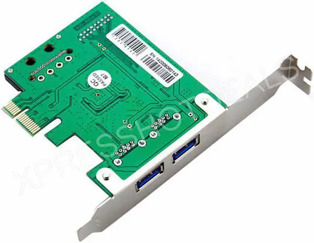 Alt view image 3 of 4 - Amify PCI-E USB 3.0 2 Ports 20 pin Connector 15-pin SATA Power w/ Low Profile Bracket