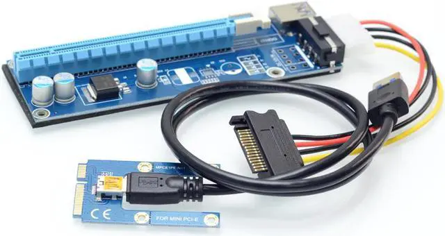 Alt view image 4 of 6 - Mini PCIe to PCI express 16X Riser for Laptop External Video Card EXP GDC Miner mPCIe to PCI-e slot Expansion Card