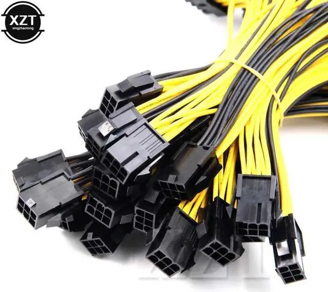 Alt view image 6 of 6 - 6-pin PCI Express to 2 x PCIe 8 (6+2) pin Motherboard Graphics Video Card PCI-e GPU VGA Splitter Hub Power Cable 10pcs/lot
