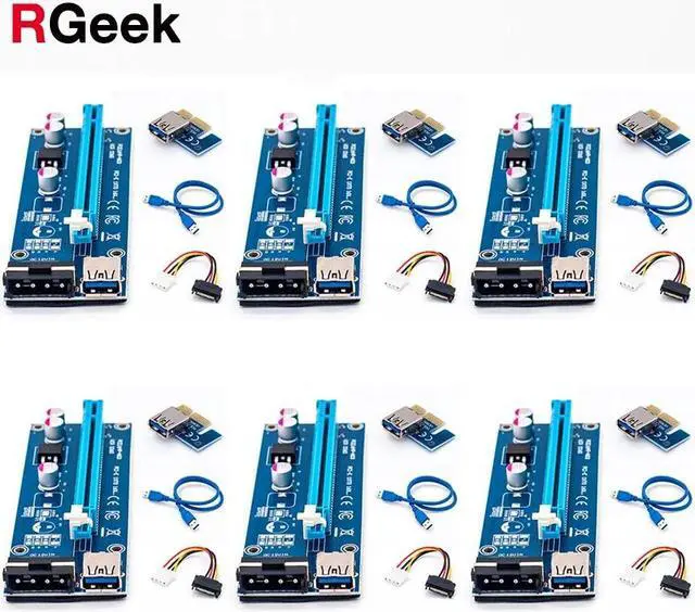 Main image of 60cm PCI-E extender PCI Express Riser Card 1x to 16x USB 3.0 SATA to 4Pin IDE Molex Power for Mining Bitcion Miner