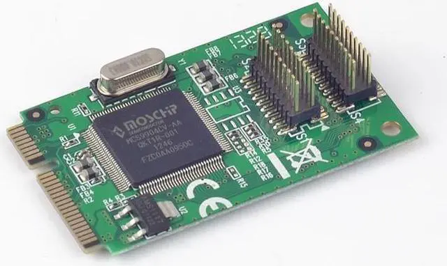 Alt view image 3 of 5 - 4 ports serial RS-232 Mini PCI-e Card Mini PCI-Express I/O Card MosChip MCS9904