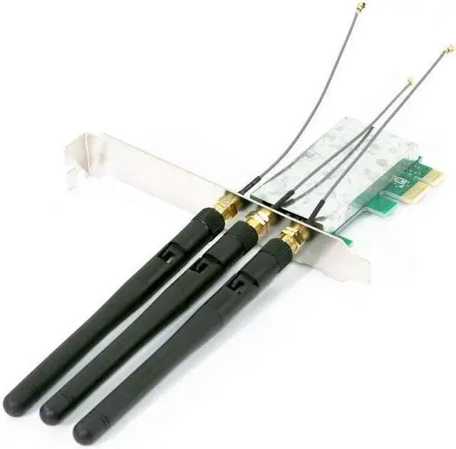 Alt view image 3 of 4 - Mini PCI-E Express to PCI-E Wireless Adapter w 3 Antenna WiFi For PC