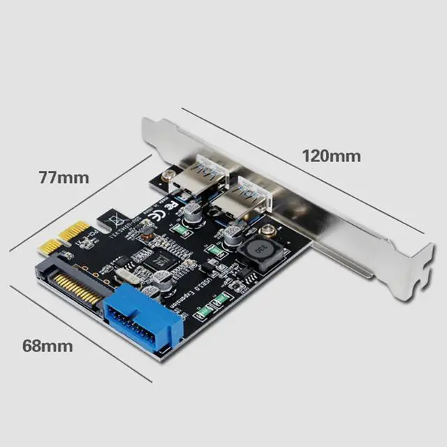 Alt view image 6 of 6 - High Speed USB 3.0 Expansion Card 4 Port PCI-E PCI Express to USB3.0 Desktop Card Adapter for PC Computer