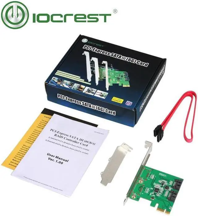 Alt view image 4 of 4 - 2 Port SATA III PCI-e 2.0 x1 RAID Card with Low Profile Bracket