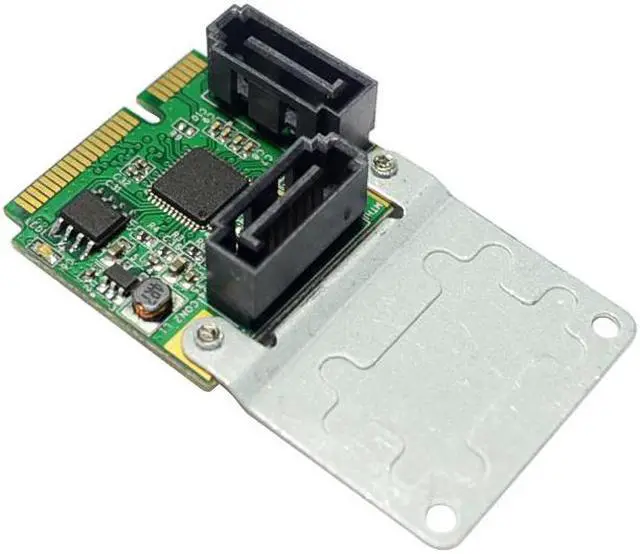 Alt view image 3 of 6 - Mini PCI-e to 2-ports SATA3.0 Expansion Card Support SATA HDD SSD Adapter Card