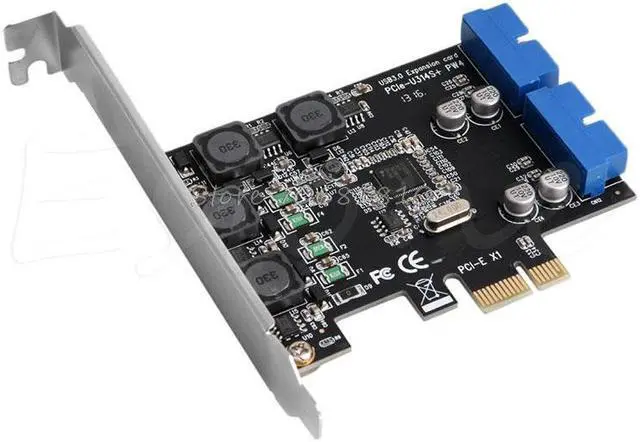 Alt view image 3 of 5 - 2 Port 19Pin USB 3.0 Card PCI-e to Internal 20Pin Male Ports Adapter PCI Express  Drop