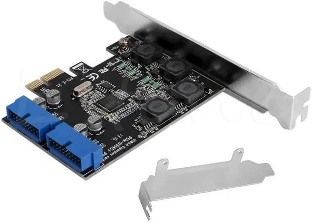 Alt view image 2 of 6 - Amify USB 3.0 2 Port 19Pin Card PCI-e to PCI Express Internal 20Pin Male Ports Adapter