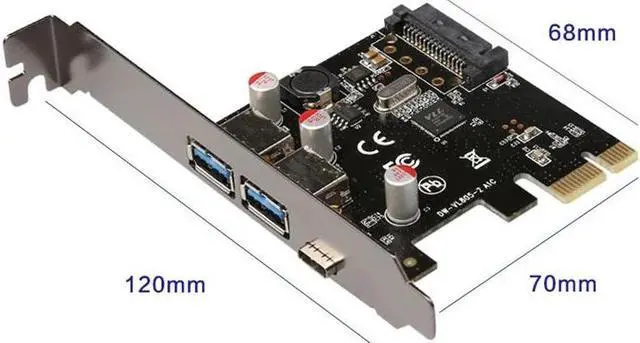 Alt view image 4 of 6 - Amify PCI-E PCI Express to USB 3.1 Type-C + 2 Ports USB 3.0 Type-A Reversible Card High Speed Converter Expansion Adapter for PC