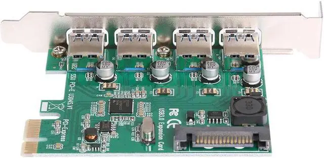 Alt view image 4 of 6 - High Speed USB 3.0 Expansion Card 4 Port PCI-E PCI Express to USB3.0 Desktop Card Adapter for PC Computer