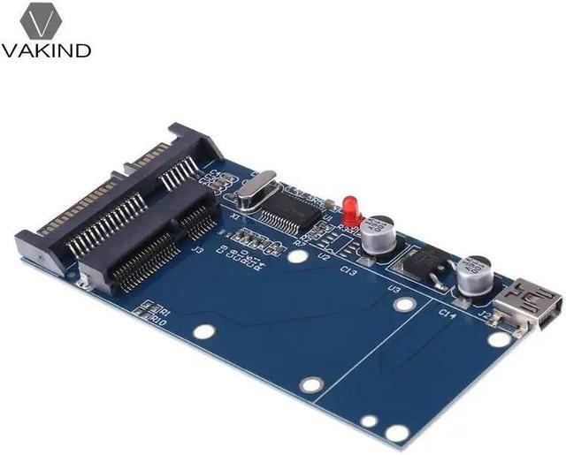 Alt view image 2 of 6 - Mini USB Port 1.8" PCI-E Pci Express/mSATA SSD to 2.5" 7+15 Pin SATA Adapter Card 22Pin HDD Hard Disk Driver Converter