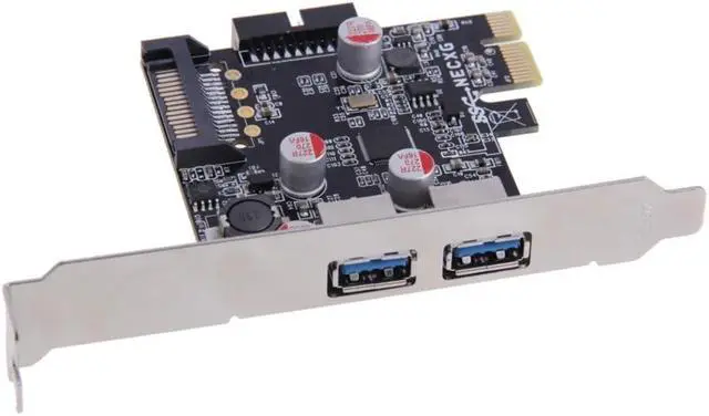 Main image of Amify USB 3.0 PCI-E PCI Express SuperSpeed 2-Port 19-pin Connector Supports PCI Low profile