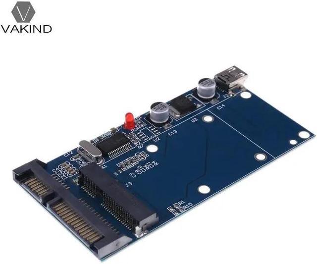 Alt view image 4 of 6 - Mini USB Port 1.8" PCI-E Pci Express/mSATA SSD to 2.5" 7+15 Pin SATA Adapter Card 22Pin HDD Hard Disk Driver Converter