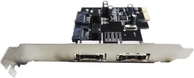 Alt view image 2 of 6 - 2 SATA 3.0 & 2 ESATA 3.0 2 Ports PCI-E Express Card Adapter Expansion Card