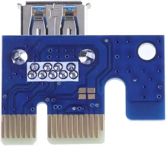 Alt view image 5 of 6 - Riser Card PCI-E Express Riser Card 1x to 16x Video Card Extender Cable Adapter With 6Pin Power Cable for Bitcoin Mining