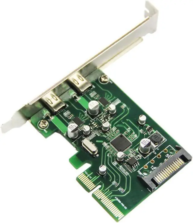 Alt view image 4 of 6 - 2 ports USB 3.1 Type-C PCI express Card + PCIe low profile bracket pci-e 4x to usb3.1 Type C adapter SuperSpeed 10Gbps USB-C