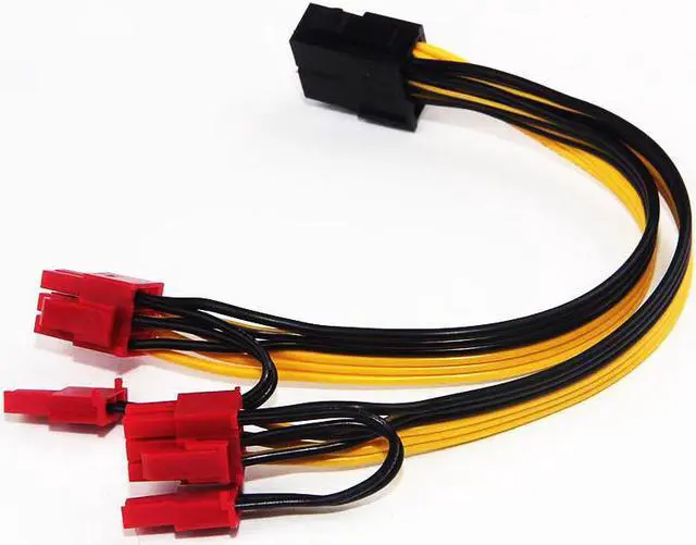 Main image of 20CM pc power supply CPU Molex 8 pin to 2 PCI-e 8 (6+2) pin pci express graphics card connectors internal cable Power splitters
