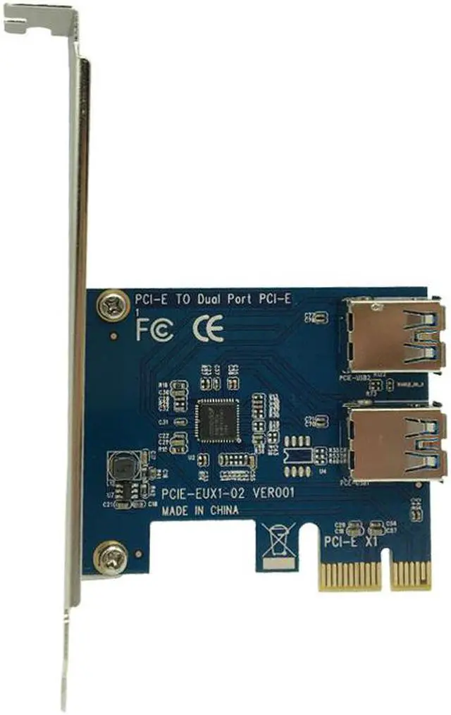 Main image of 2 Slots PCI-E 1 to 2 PCI Express 16X Slot External Riser Card Adapter Board PCIe Port Multiplier Card for Bitcoin Mining Machine