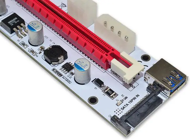 Alt view image 4 of 5 - NGFF to PCI-E X16 Slot Transfer Card Mining Riser with sata 6pin 4pin molex Riser card raiser for Bitcoin mining