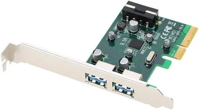 Alt view image 6 of 6 - Amify PCI-E to 2-Port USB3.1 Type A PCI Express Expansion Card USB 3.1 Hub Controller Adapter Superspeed 10 Gbps 4Pin Asmedia Chipset