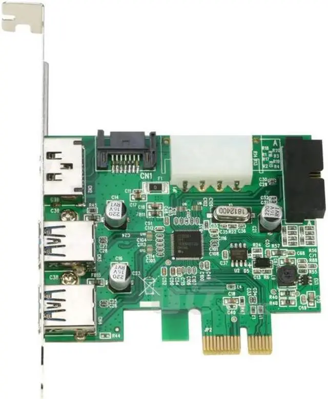 Alt view image 2 of 6 - Amify PCI-E to USB3.0 2Ports with 20Pin Connector +SATA to eSATA Converter Card