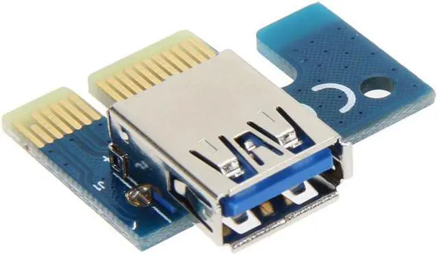 Alt view image 3 of 6 - VER007 PCI-E Express USB 3.0 1x to 16x Extender Riser Card Adapter SATA Power Cable WK06