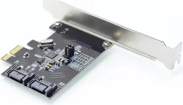 Alt view image 5 of 6 - 2 Port SATA 6Gbps PCI Express Controller Card RAID 0 RAID1 PCI-e to SATA 3.0 SSD Riser Low Profile Bracket ASM1061